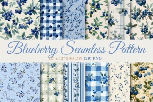 Download Blueberry Seamless Pattern - Blueberry Collection