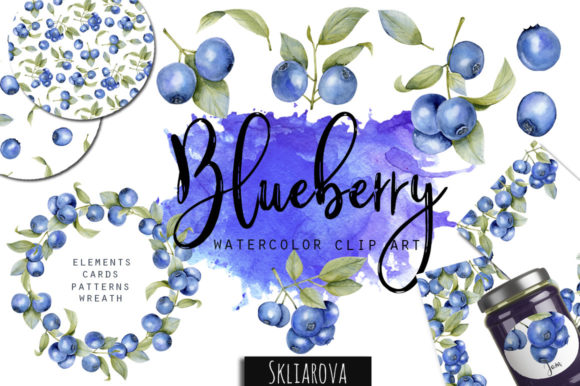Download Blueberry Watercolor Clipart - Blueberry Collection