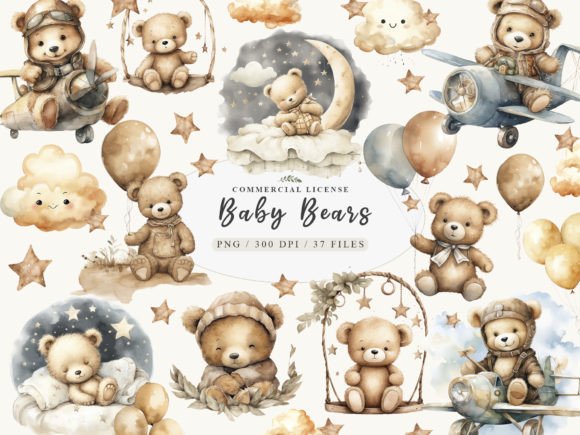 Download Nursery Teddy Bear Clipart,Boho Clipart - Nursery Collection